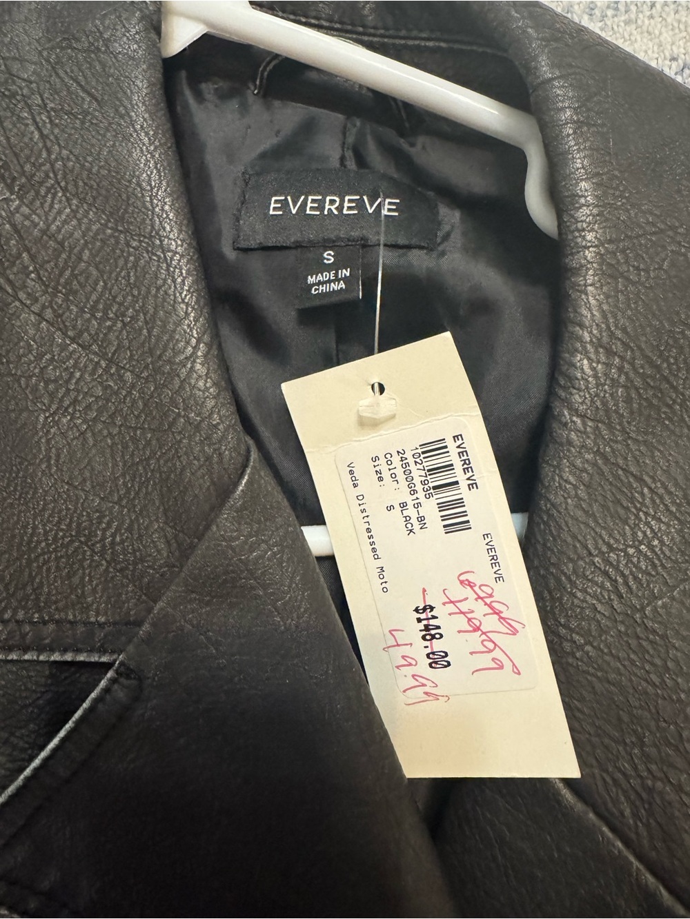 VEDA Distressed Moto Faux Leather Jacket NWT - Picture 14 of 14